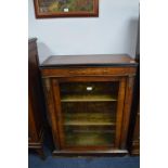 Victorian Inlaid Walnut Bookcase with Velvet Lined Shelves and Ormolu Mounts