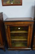 Victorian Inlaid Walnut Bookcase with Velvet Lined Shelves and Ormolu Mounts