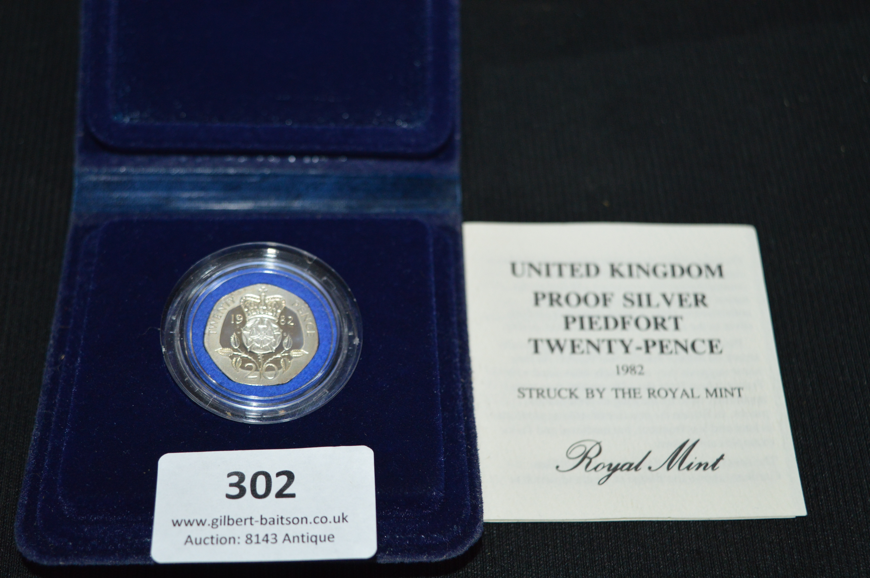 Royal Mint Silver Proof Piedfort 20p Piece 1982