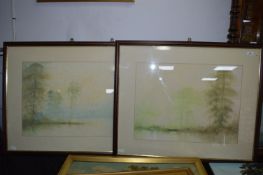 Three Framed Vintage Watercolours by Peter Hodson