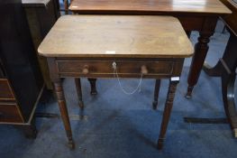 Victorian Mahogany Single Drawer Side Table with Original Key