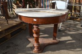 Marble Topped Demi-Lune Table (AF)