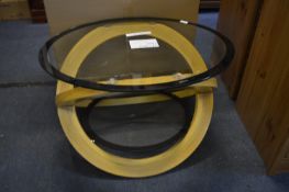 *Oval Glass Topped Coffee Table