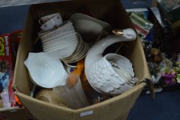 Box of Pottery and Glassware