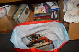 Two Boxes and a Bag of Household Goods; Books, Rad