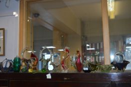 Seventeen Pieces of Murano Glassware