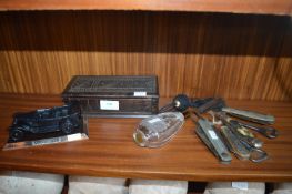 Collectibles Including Penknives, Boxes, Scent Bot