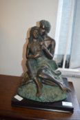 Bronze Effect Figure of Two Young Lovers