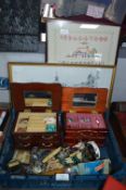 Tray Lot of Costume Jewellery, Boxes, Collectibles