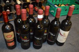 Eight Bottles of French Red Wine