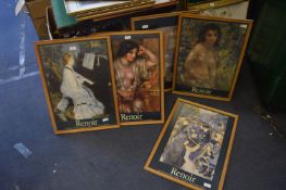 Five Framed Renoir Posters