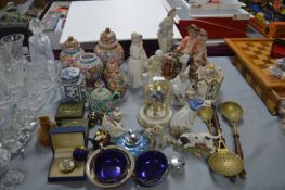 Pottery Items; Figurines, Oriental Pots, etc.