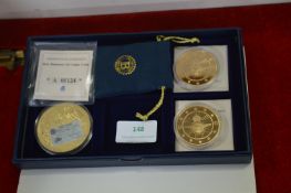 Three Commemorative Gilt Coins