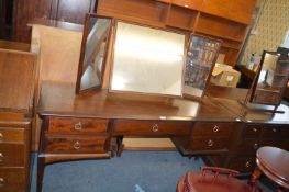 Stag Dressing Table with Triple Mirror