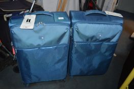 Pair of Matching IT Luggage Blue Suitcases