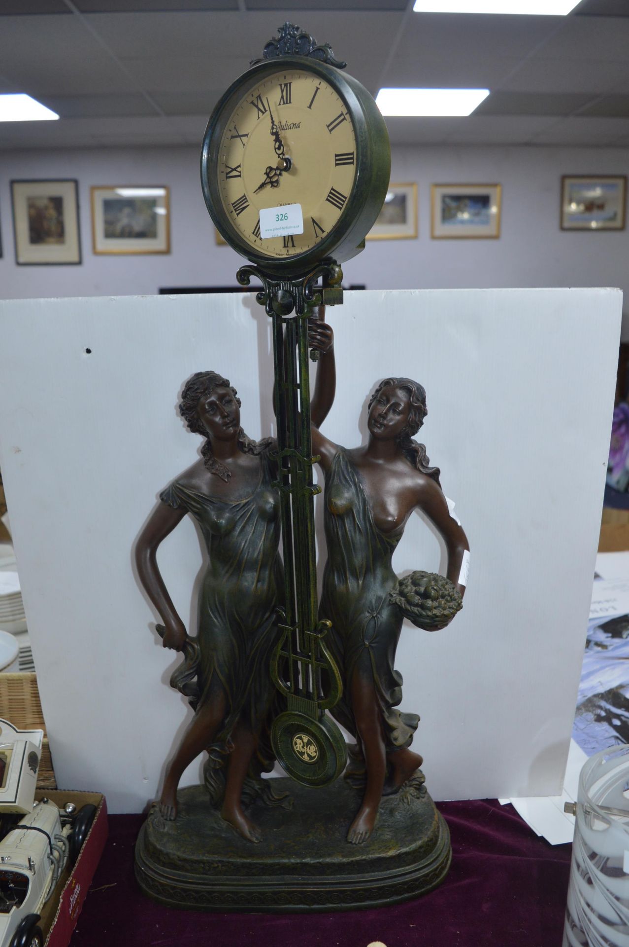 Julianna Quartz Bronze Effect Pendulum Clock
