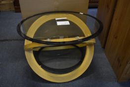 *Oval Glass Topped Coffee Table