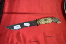 Decorative Knife with Ornate Bear Head Handle