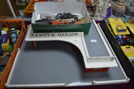 1960's Toy Garage plus Box of Playworn Diecast Veh