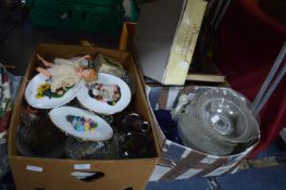 Three Boxes of Household Goods; Glassware, Plates,