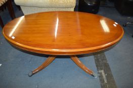 Walnut Effect Oval Coffee Table