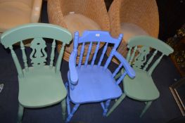 Three Painted Kitchen Chairs