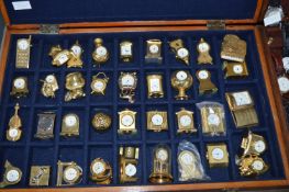 Collectors Case of Miniature Clocks