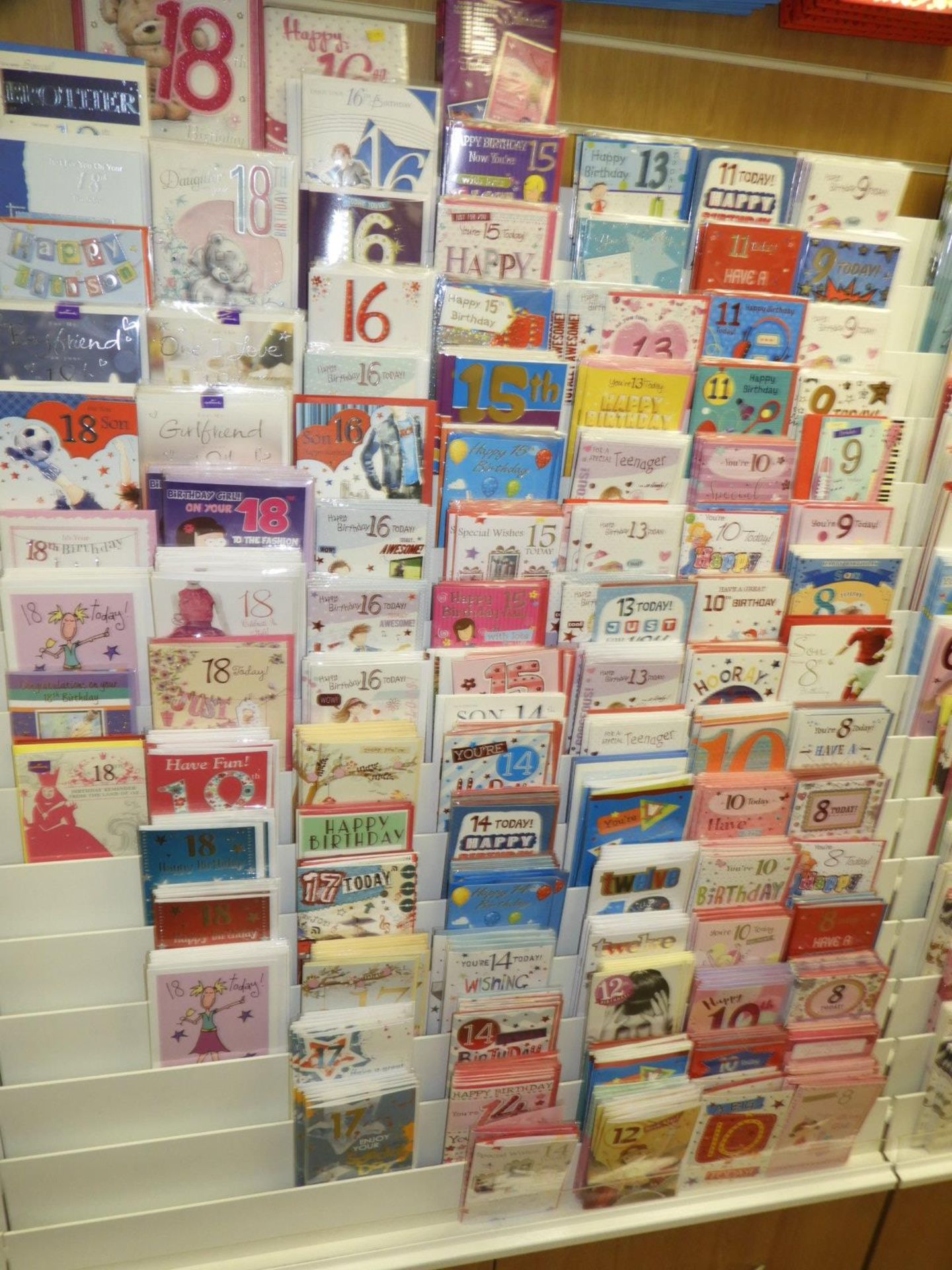 Contents of the Greetings Cards Display Stand to I