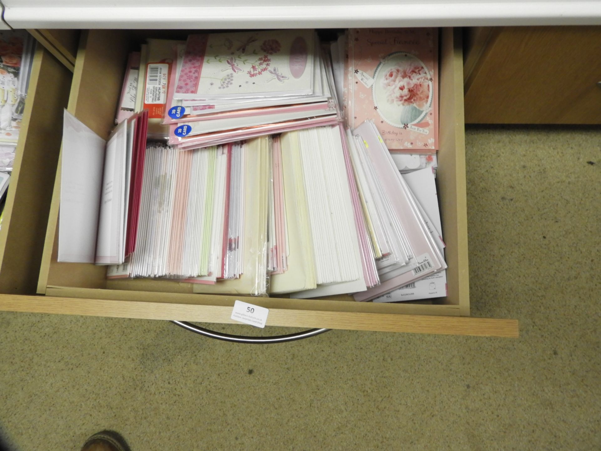 Contents of Drawer to Include Birthday Cards (Most