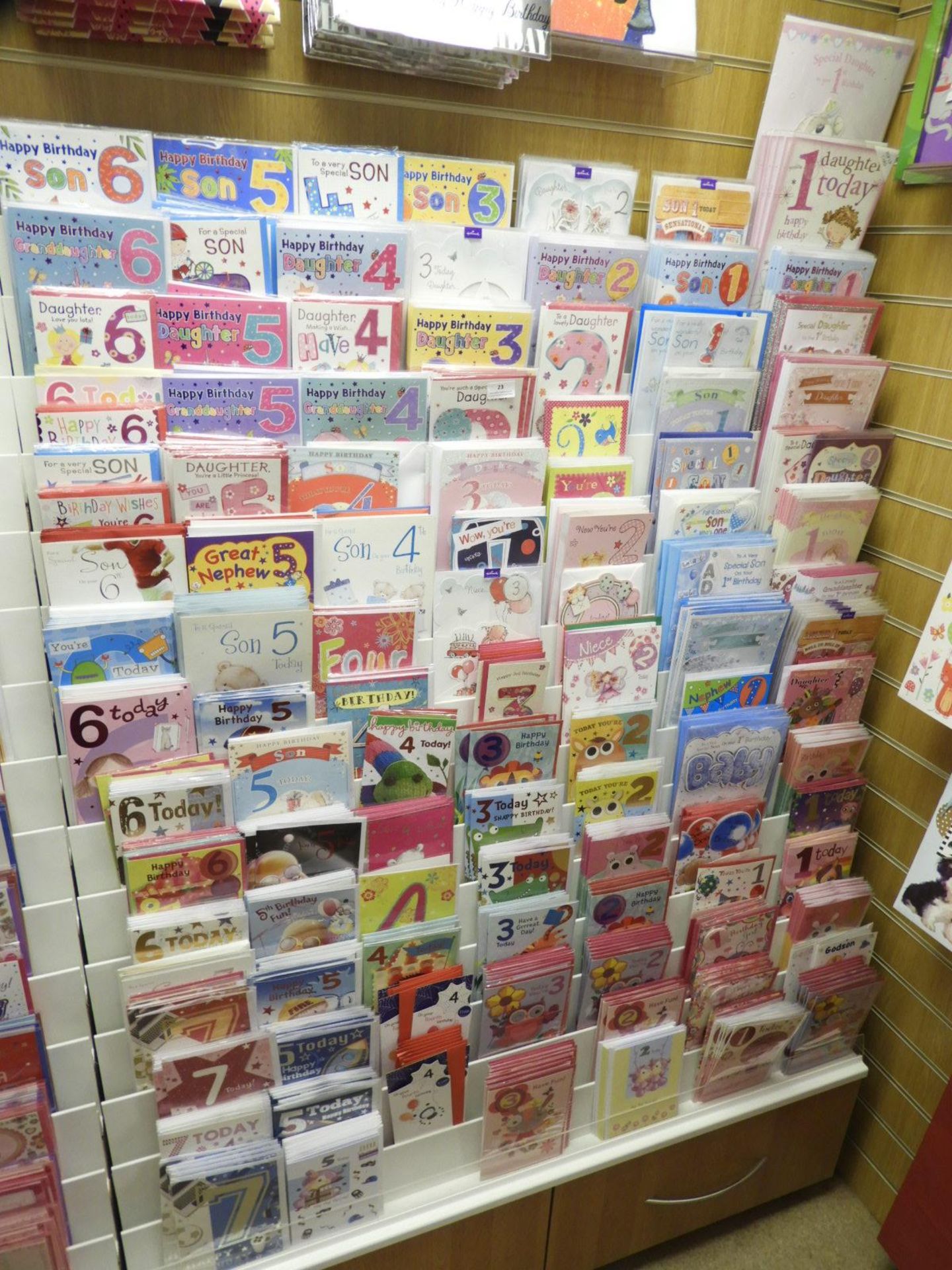 Contents of the Greetings Cards Display Stand to I