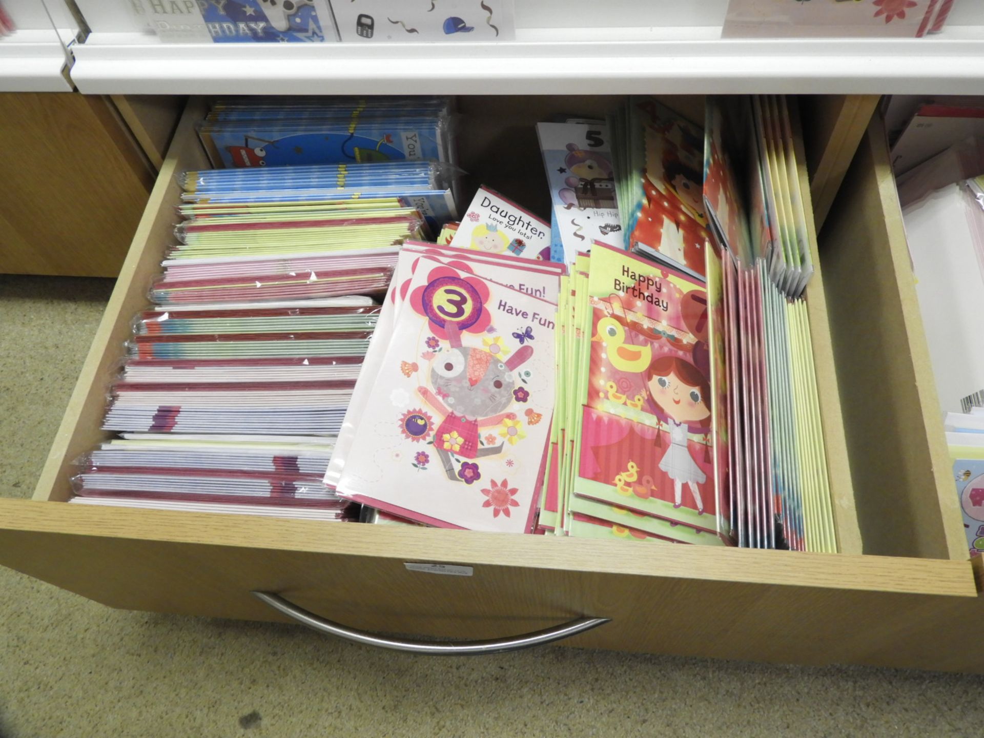 Contents of Drawer to Include Birthday Cards Ages