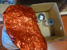 Bag of Red Metallic Balloons and Two Rolls of Ribb