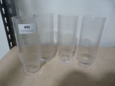 *Four Ribbed Glass Tumblers
