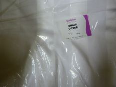 *50 White Damask Chair Covers