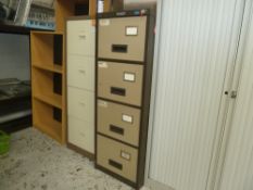 * 2 metal filing cabinets, one with key, one without, good condition (1320H x 470W x 620D)