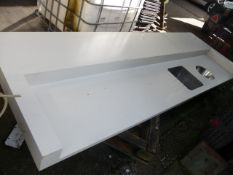 * 2 new corian type resin worktops, 3100x1050 (could be cut down) with 2 sinks, 2340 x 850 plain