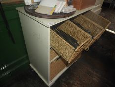 *Rattan & Timber Storage Unit Containing a Large Quantity of Kings Pattern and Bead Pattern Cutlery