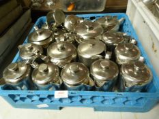 *Box of Stainless Steel Tea and Water Pots, etc.