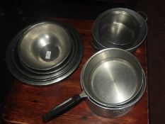 *Stainless Steel Graduated Bowls, Pans, etc.