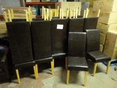 *Twenty Two Leather Effect Dining Chairs