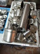 *Box of Stainless Steel Tea and Water Pots, etc.