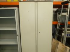 * Triumph storage cabinet with locking doors, good condition. (1840H x 950W x 490D)