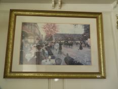 *Reproduction Gilt Framed Print of a Parisian Scene