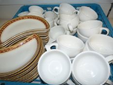 *Tray of China Cups, Ramekins and Dishes