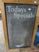 Pine Framed Menu Chalkboard 123x73cm