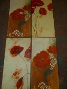 *Four Pieces of Floral Wall Art