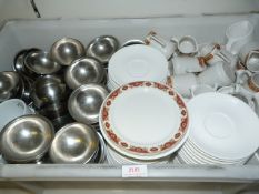 *Mixed Box of Plates, Jugs, Saucers and Stainless Steel Bowls