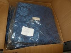 *21 Blue Brocade 132" Round Tablecloths