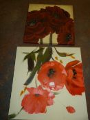 *Two Pieces of Floral Wall Art
