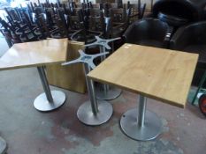 *Four Single Pedestal Wood Effect Tables 69x69x76cm